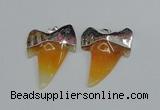 NGP1889 35*45mm - 38*55mm teeth-shaped agate gemstone pendants