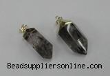 NGP1903 13*30mm - 15*38mm faceted nuggets green phantom quartz pendants