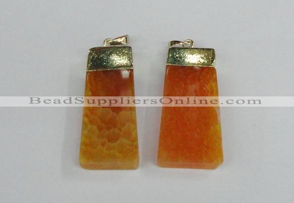 NGP1905 18*40mm - 20*50mm trapezoid agate gemstone pendants