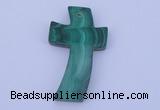 NGP191 30*51mm cross synthetic malachite gemstone pendant jewelry