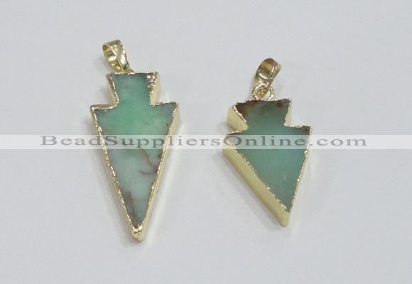 NGP1918 16*30mm - 20*38mm arrowhead australia chrysoprase pendants