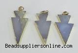 NGP1921 20*42mm - 22*50mm arrowhead agate gemstone pendants