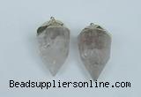 NGP1936 18*35mm - 20*40mm faceted nuggets white crystal pendants