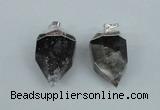 NGP1937 18*35mm - 20*40mm faceted nuggets smoky quartz pendants