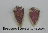 NGP1940 20*30mm - 25*50mm arrowhead druzy agate gemstone pendants