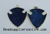 NGP1964 47*57mm arrowhead agate gemstone pendants wholesale