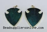 NGP1965 47*57mm arrowhead agate gemstone pendants wholesale