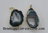 NGP1971 25*40mm - 30*50mm freeform druzy agate gemstone pendants