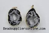 NGP1973 25*40mm - 30*50mm freeform druzy agate gemstone pendants