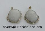 NGP1984 25*30mm - 30*35mm freefrom druzy agate pendants