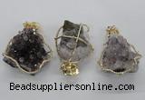 NGP1992 35*40mm - 40*45mm freeform druzy amethyst pendants