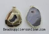 NGP1995 35*45mm - 40*50mm freeform plated druzy agate pendants