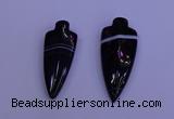 NGP2050 15*40mm - 18*45mm arrowhead striped agate pendants