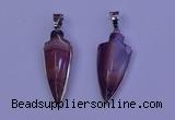 NGP2059 15*40mm - 18*45mm arrowhead striped agate pendants