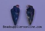 NGP2061 15*40mm - 18*45mm arrowhead striped agate pendants