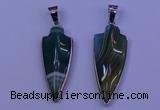 NGP2062 15*40mm - 18*45mm arrowhead striped agate pendants