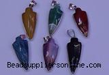 NGP2063 15*40mm - 18*45mm arrowhead striped agate pendants