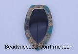 NGP210 30*50mm fashion dyed imperial jasper & black stone pendant