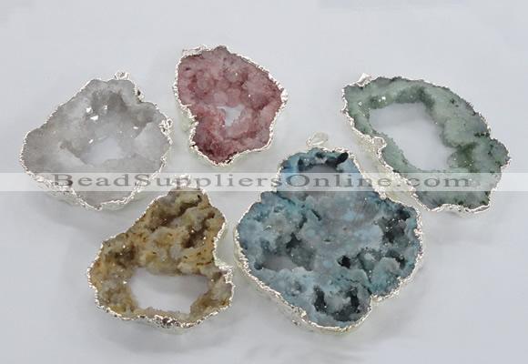 NGP2106 40*50mm - 55*65mm freeform druzy agate gemstone pendants