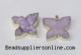 NGP2118 22*30mm - 25*30mm butterfly druzy agate gemstone pendants