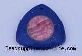 NGP213 45*45mm fashion dyed rhodochrosite & lapis lazuli gemstone pendant