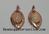 NGP2131 22*40mm agate gemstone pendants with crystal pave alloy settings