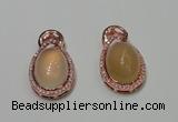 NGP2132 18*32mm agate gemstone pendants with crystal pave alloy settings