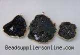 NGP2210 30*40mm - 45*55mm freeform plated druzy agate pendants