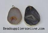 NGP2214 30*40mm - 40*45mm freeform druzy agate gemstone pendants