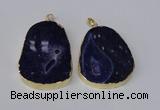 NGP2216 30*40mm - 40*45mm freeform druzy agate gemstone pendants