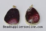 NGP2217 30*40mm - 40*45mm freeform druzy agate gemstone pendants