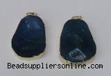 NGP2218 30*40mm - 40*45mm freeform druzy agate gemstone pendants