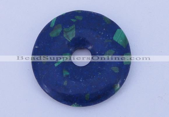 NGP222 5*30mm synthetic lapis lazuli & malachite gemstone donut pendant