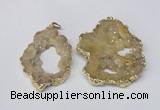 NGP2241 40*50mm - 45*55mm freeform plated druzy agate pendants