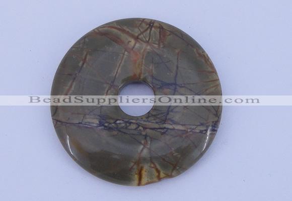 NGP225 7*50mm fashion picasso jasper gemstone donut pendant