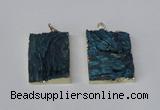 NGP2250 30*40mm - 40*45mm rectangle druzy agate gemstone pendants