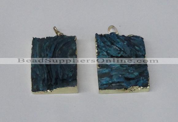 NGP2250 30*40mm - 40*45mm rectangle druzy agate gemstone pendants