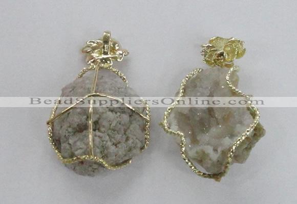 NGP2277 35*45mm - 45*50mm freeform druzy agate gemstone pendants