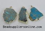 NGP2286 30*40mm - 40*50mm freeform sea sediment jasper pendants