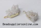 NGP2334 20*30mm - 25*35mm nuggets druzy quartz pendants