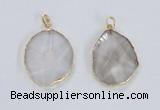 NGP2352 25*35mm - 35*45mm freeform quartz gemstone pendants