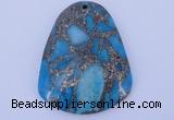 NGP238 37*47mm dyed golden turquoise & pyrite gemstone pendants