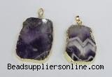 NGP2393 25*35mm - 30*45mm freeform dogtooth amethyst pendants