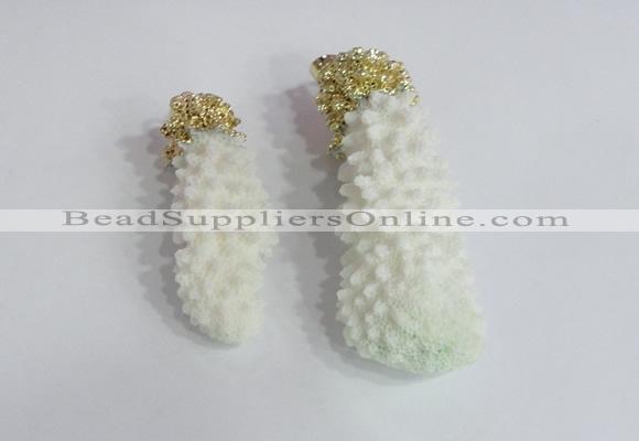 NGP2398 15*40mm - 20*60mm freefrom natural coral pendants