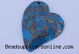 NGP241 39*47mm dyed golden turquoise & pyrite gemstone pendants