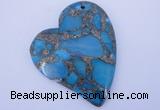 NGP242 39*47mm dyed golden turquoise & pyrite gemstone pendants