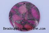 NGP243 7*40mm dyed golden turquoise & pyrite gemstone pendants