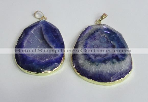 NGP2433 30*40mm - 40*45mm freeform druzy agate pendants wholesale