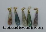 NGP2438 10*40mm teardrop agate gemstone pendants wholesale