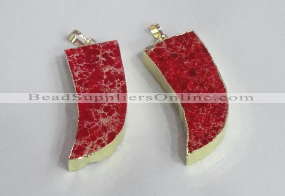 NGP2441 18*40mm - 20*50mm horn sea sediment jasper pendants